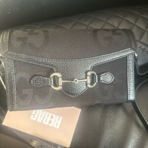Gucci Black Textured Leather Accessory